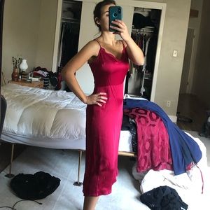 Wilfred Aritzia magenta midi dress size 2